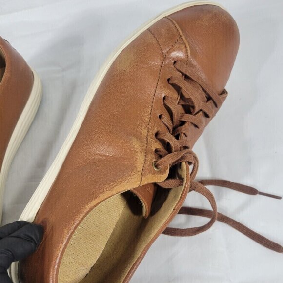 Cole Haan Grand OS Leather Sneakers Men Size 11 Lace Up Low Top Brown Casual - Picture 11 of 13